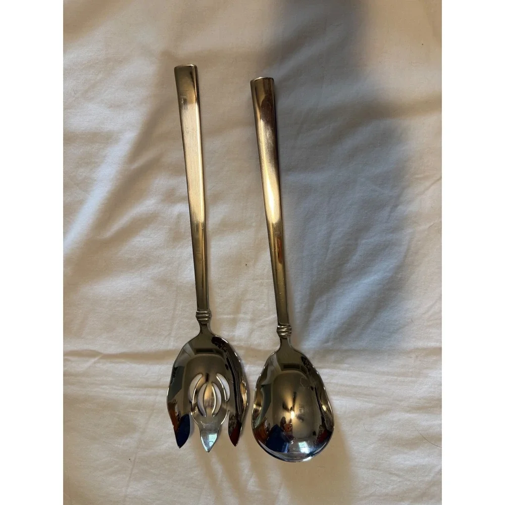 Reed & Barton Northland 18/10 Stainless Steel Salad Servers Serving Set 12.5in